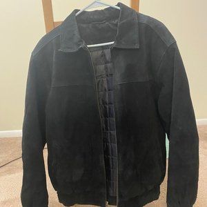 Men's Black Knigthsbridge Outerwear Suede Leather Jacket
